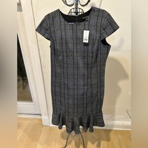 Banana Republic Black and Blue Checkered Dress